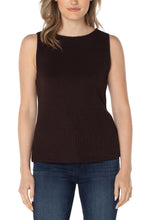 Load image into Gallery viewer, Liverpool: Sleeveless Boat Neck Rib Knit Top in Java
