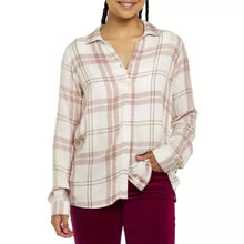 Load image into Gallery viewer, Thread &amp; Supply: Rumi Shirt in Washed Mauve Tan Plaid
