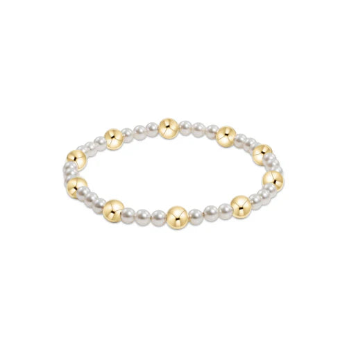 Enewton: Dignity Sincerity Pattern Bead Bracelet - Pearl