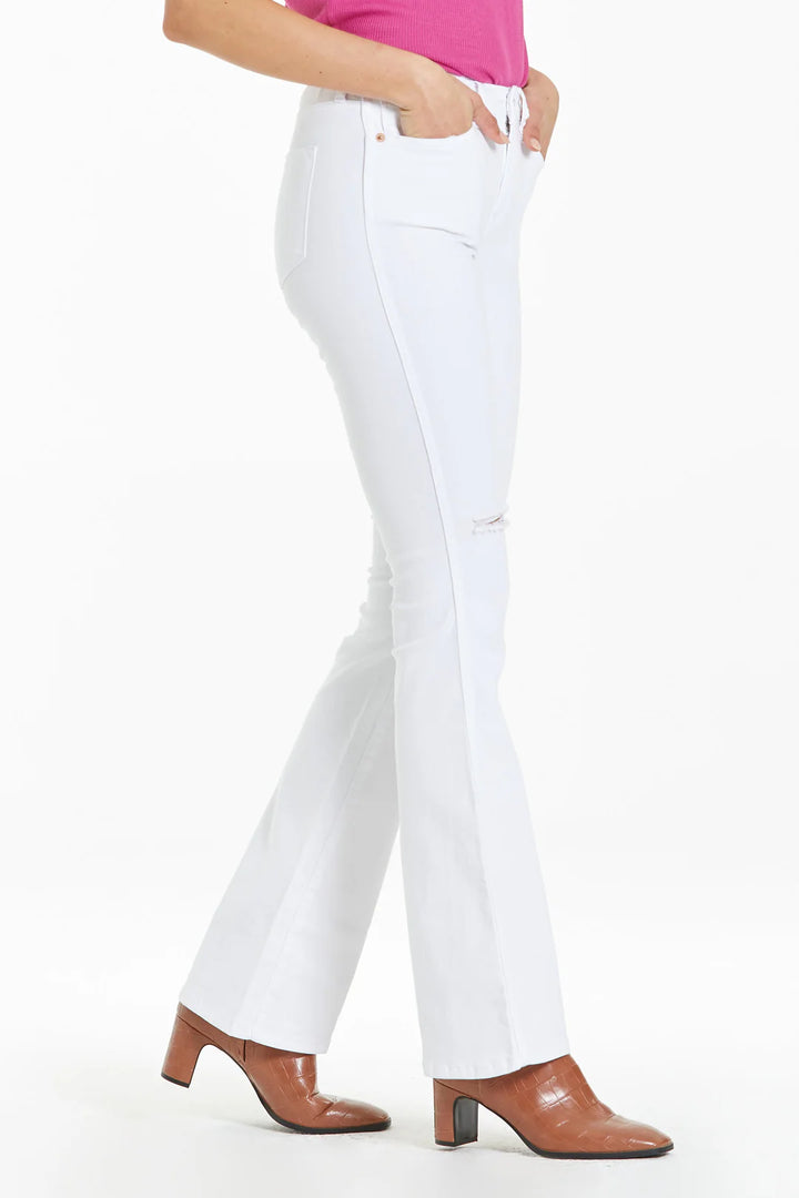 Dear John: Jaxtyn Optic White Bootcut Jeans - The Vogue Boutique