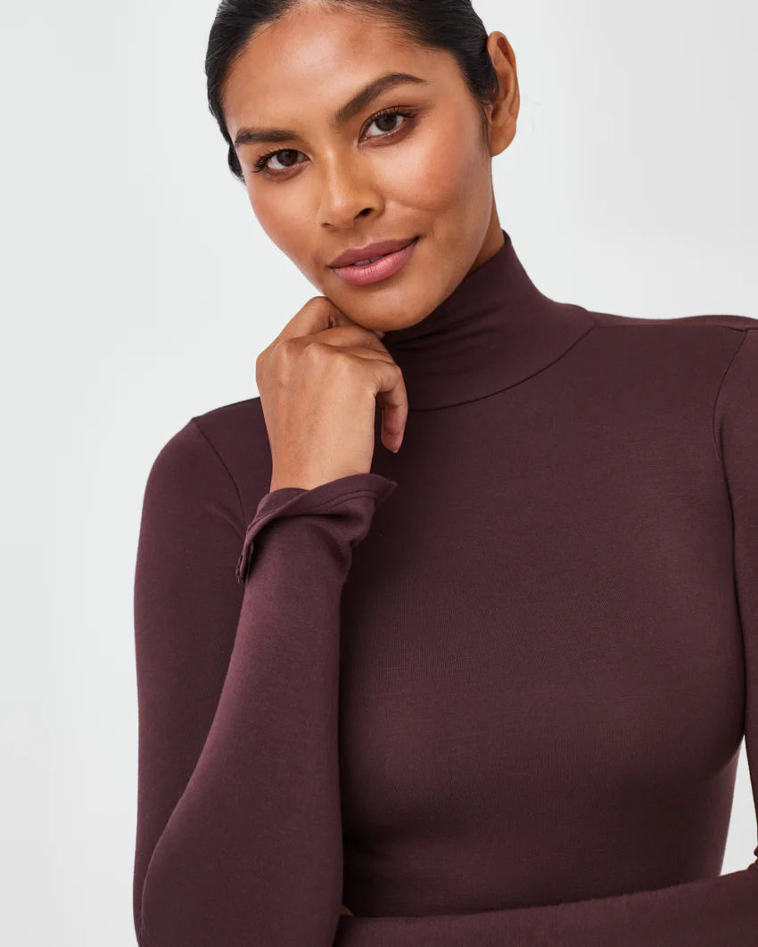 Spanx: Better Base Long Sleeve Turtleneck in Cherry Chocolate