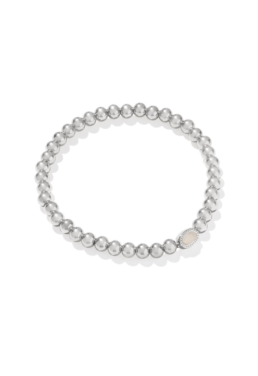 Kendra Scott: Mini Elaina Stretch Bracelet in Silver Iridescent Drusy