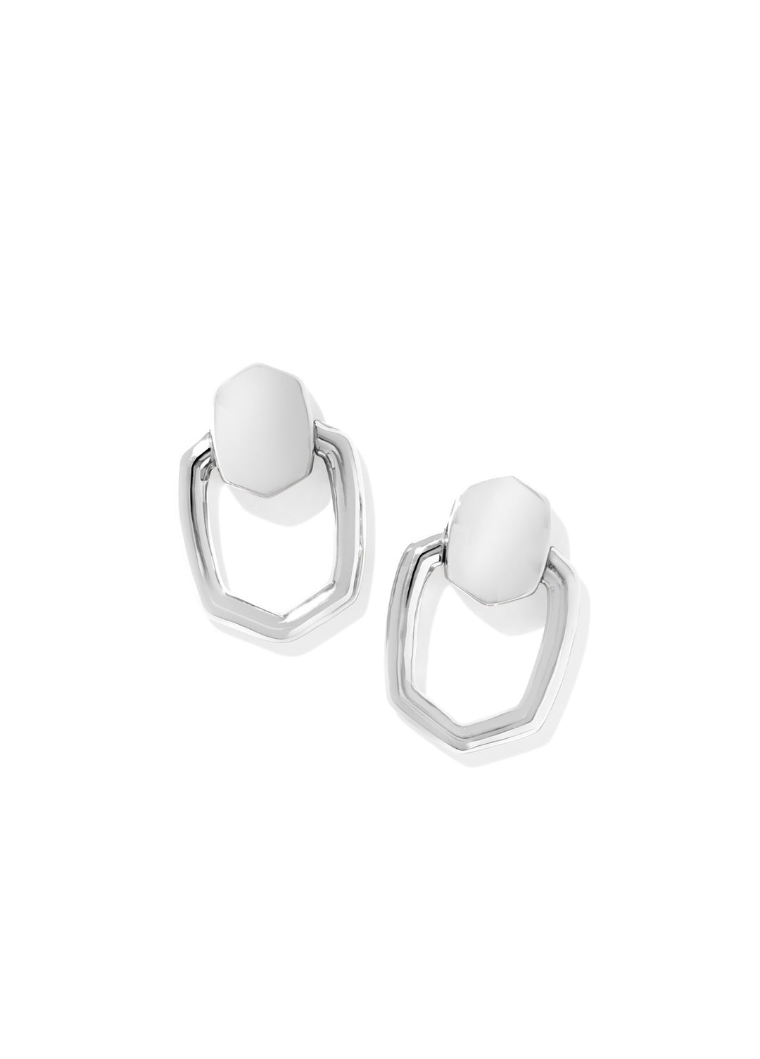 Kendra Scott: Kaia Open Frame Earrings in Silver