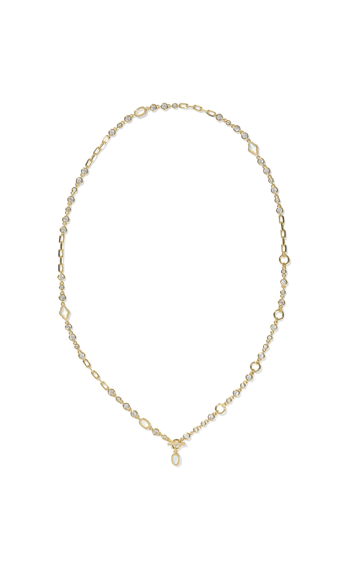 Kendra Scott: Mini Elisa Abbie Strand Necklace in Gold White Mix