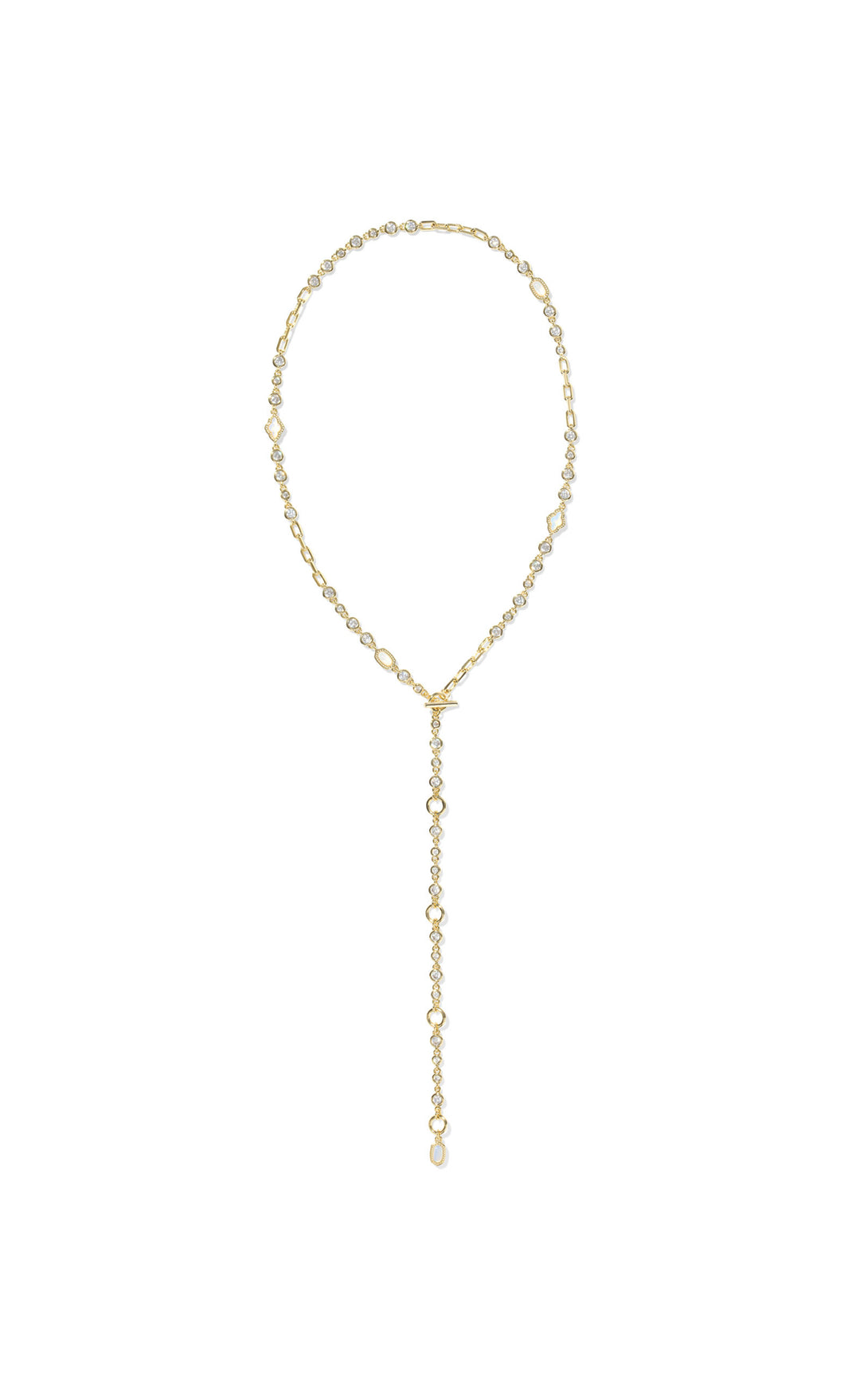 Kendra Scott: Mini Elisa Abbie Strand Necklace in Gold White Mix