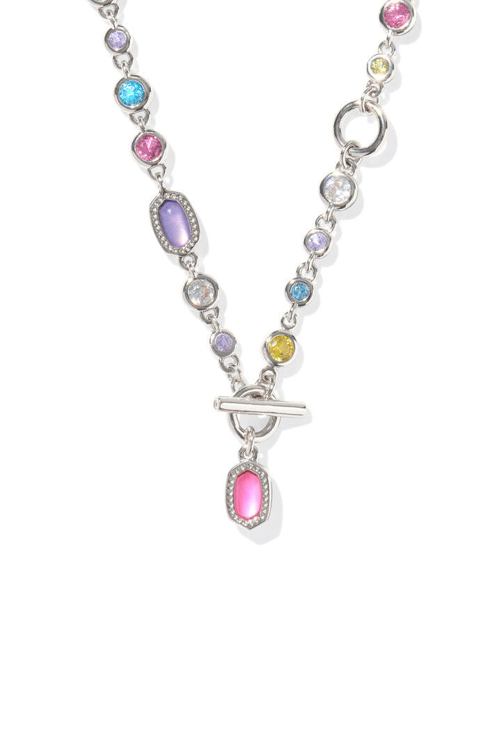 Kendra Scott: Mini Elisa Abbie Strand Necklace in Silver Multi Mix