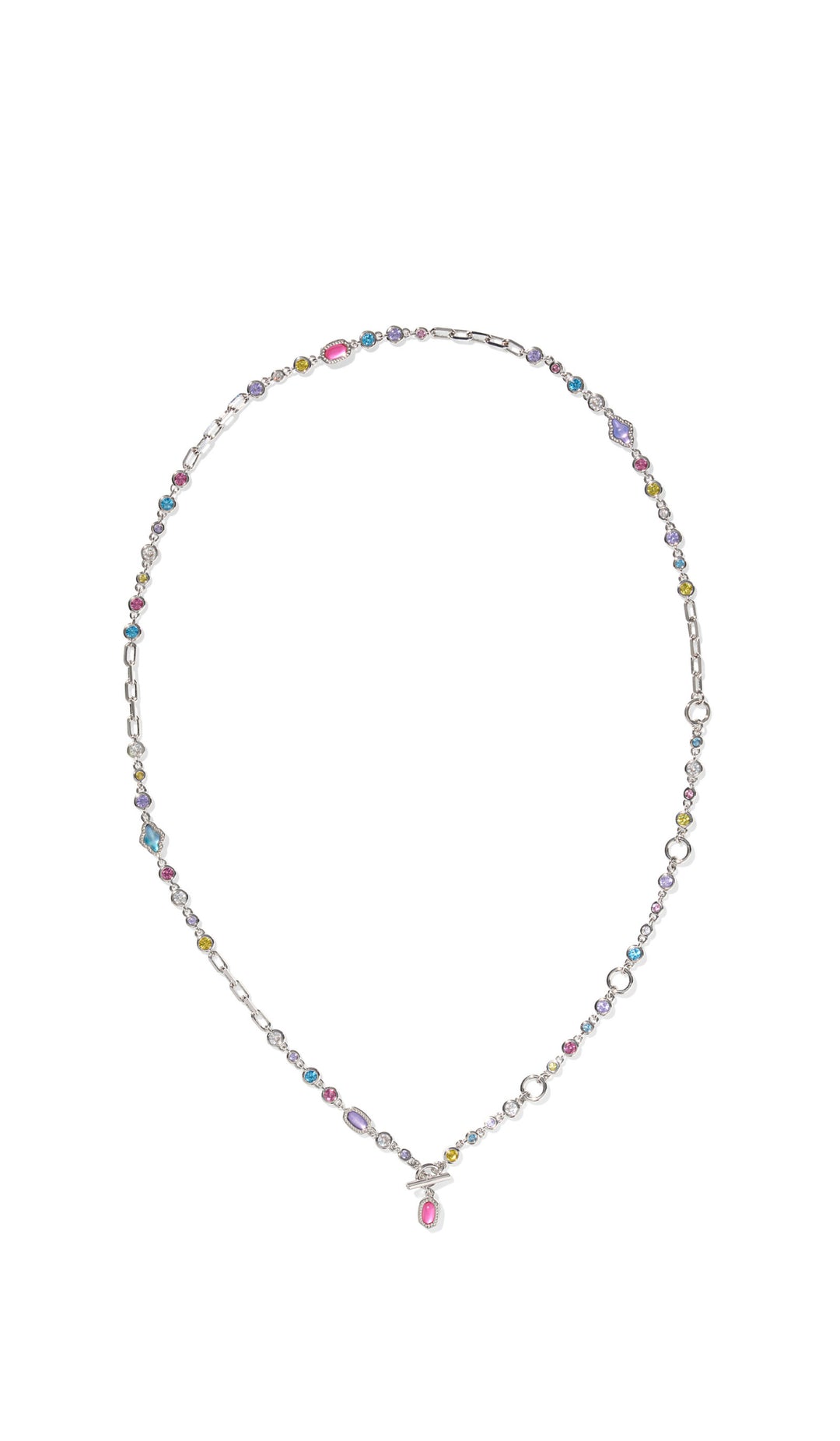 Kendra Scott: Mini Elisa Abbie Strand Necklace in Silver Multi Mix