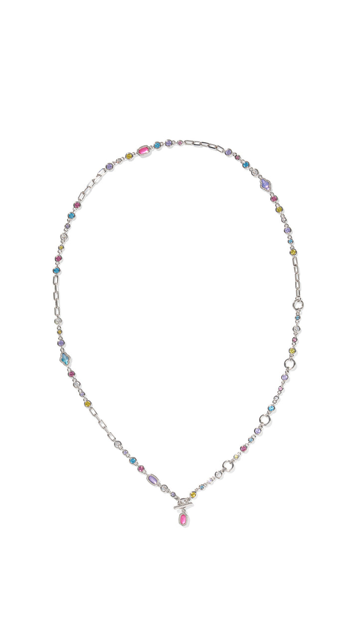 Kendra Scott: Mini Elisa Abbie Strand Necklace in Silver Multi Mix