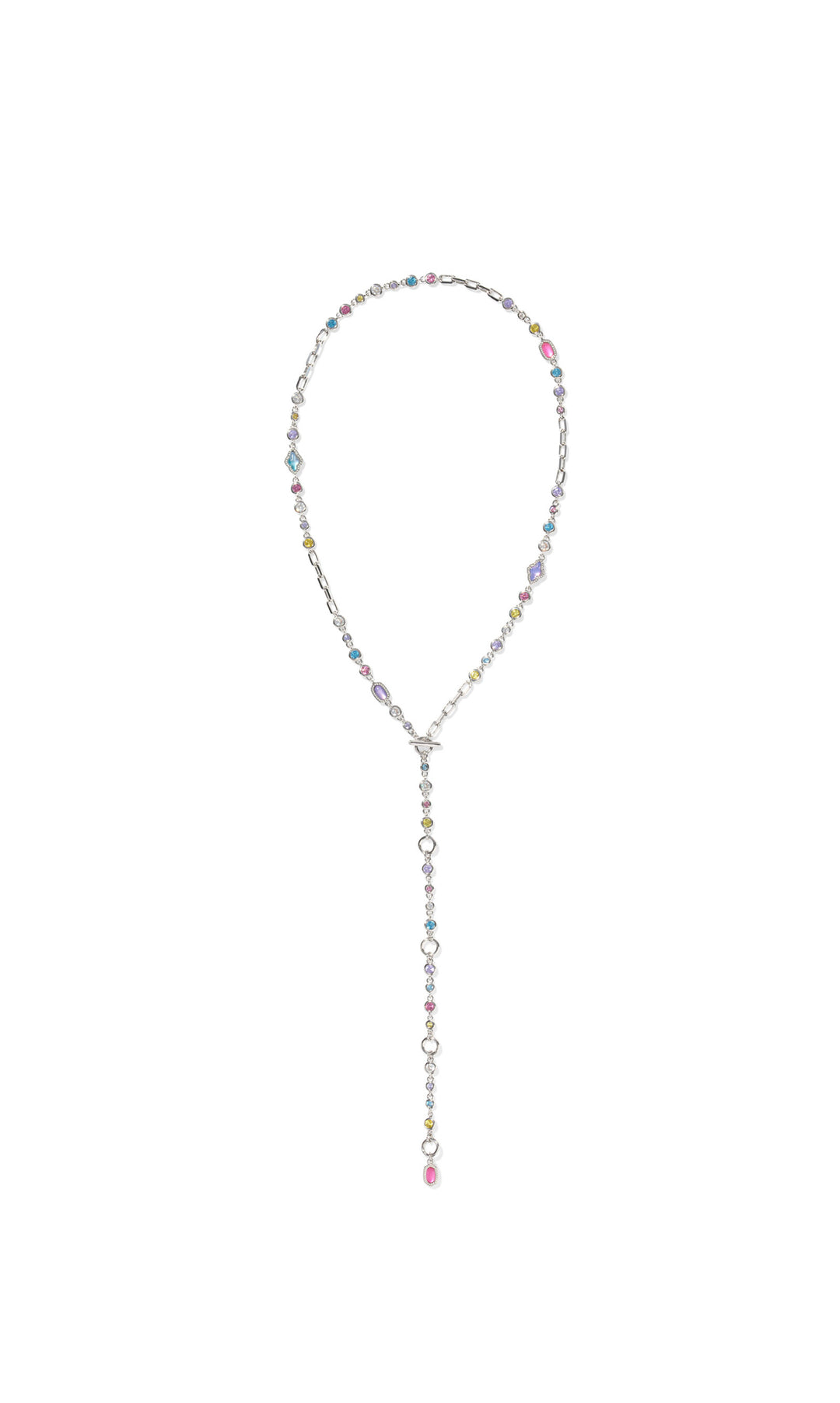 Kendra Scott: Mini Elisa Abbie Strand Necklace in Silver Multi Mix