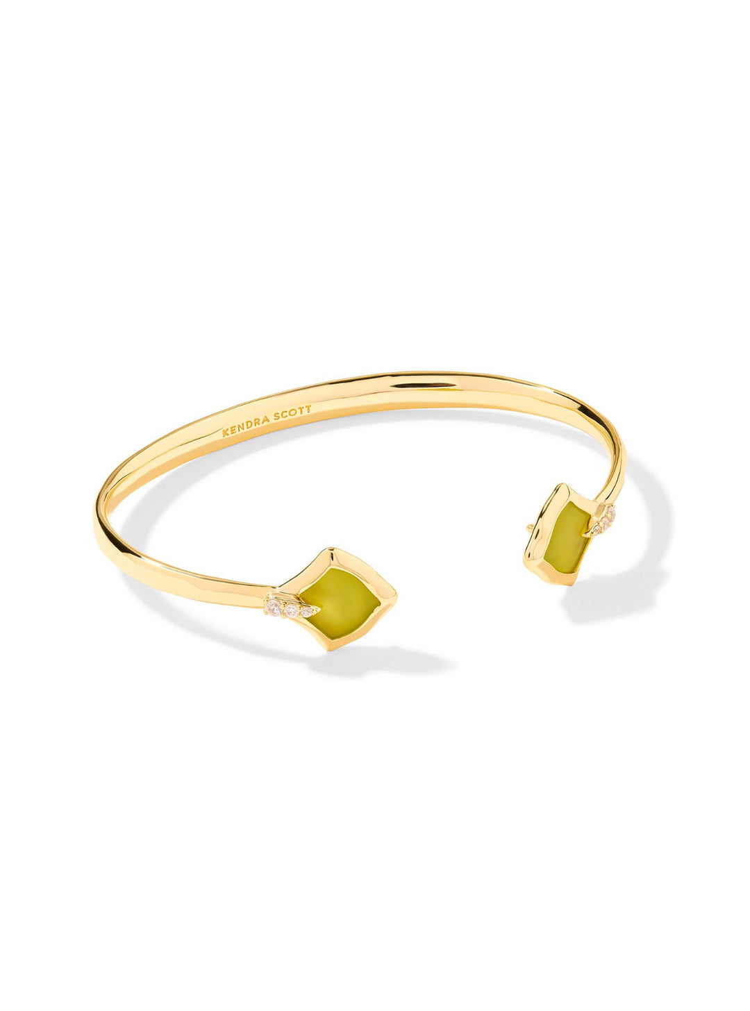 Kendra Scott: Joelle Cuff Bracelet in Gold Chartreuse Green MOP