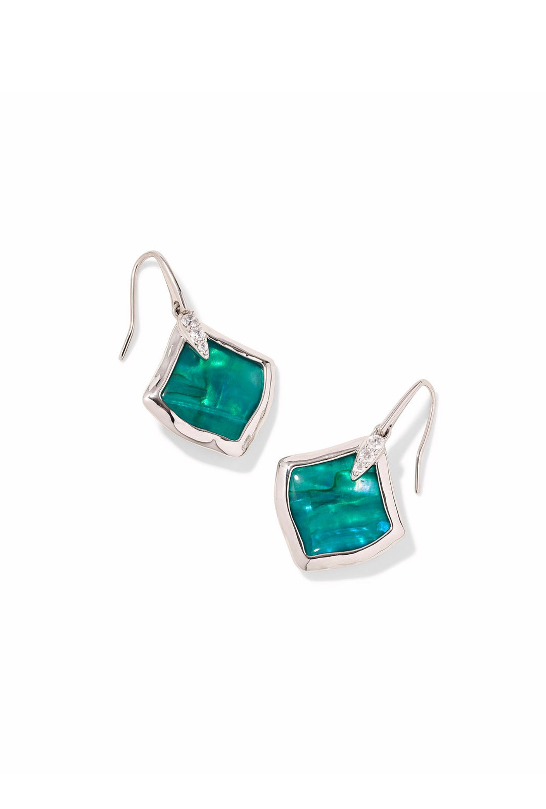 Kendra Scott: Joelle Drop Earrings in Silver Bright Aqua Illusion