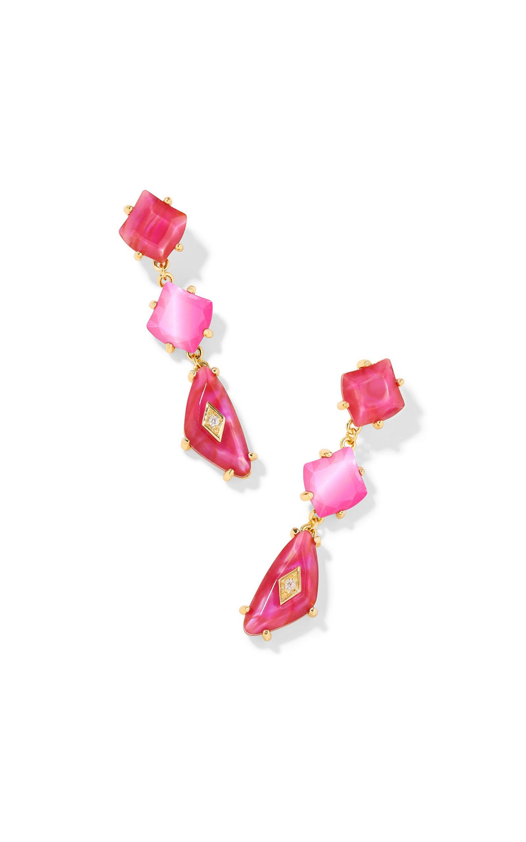 Kendra Scott: Bianca Linear Earrings in Gold Pink Mix
