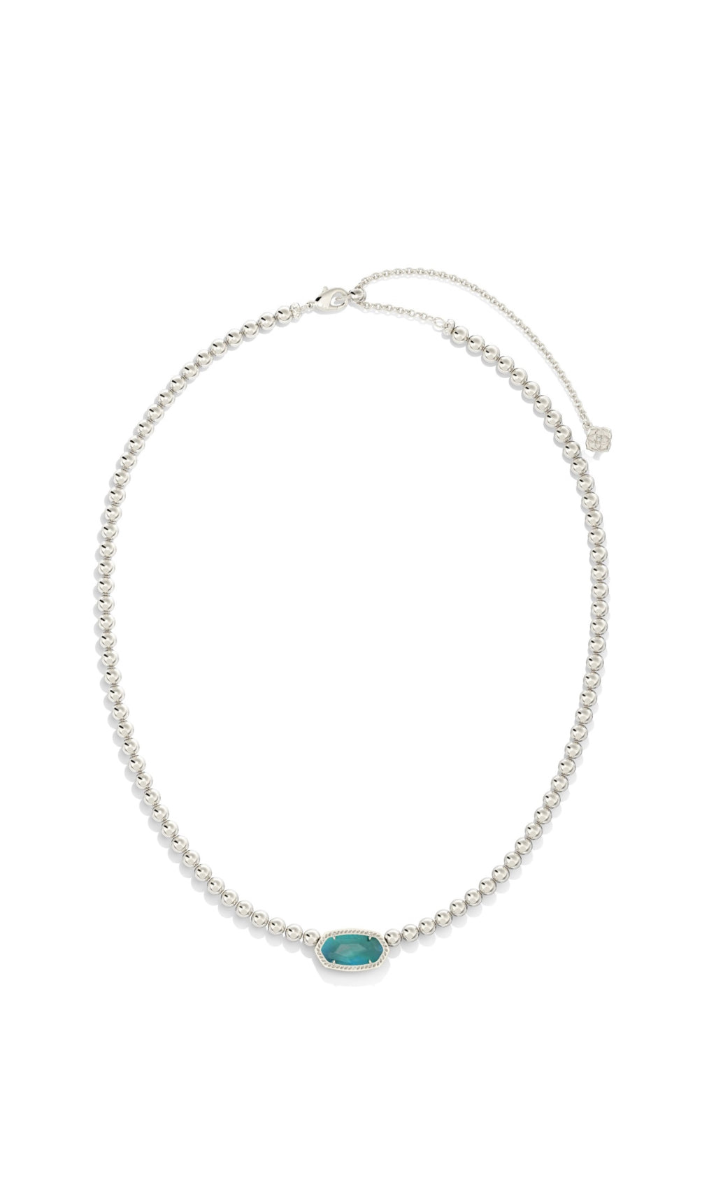 Kendra Scott: Elisa Beaded Necklace in Silver Bright Aqua Illusion