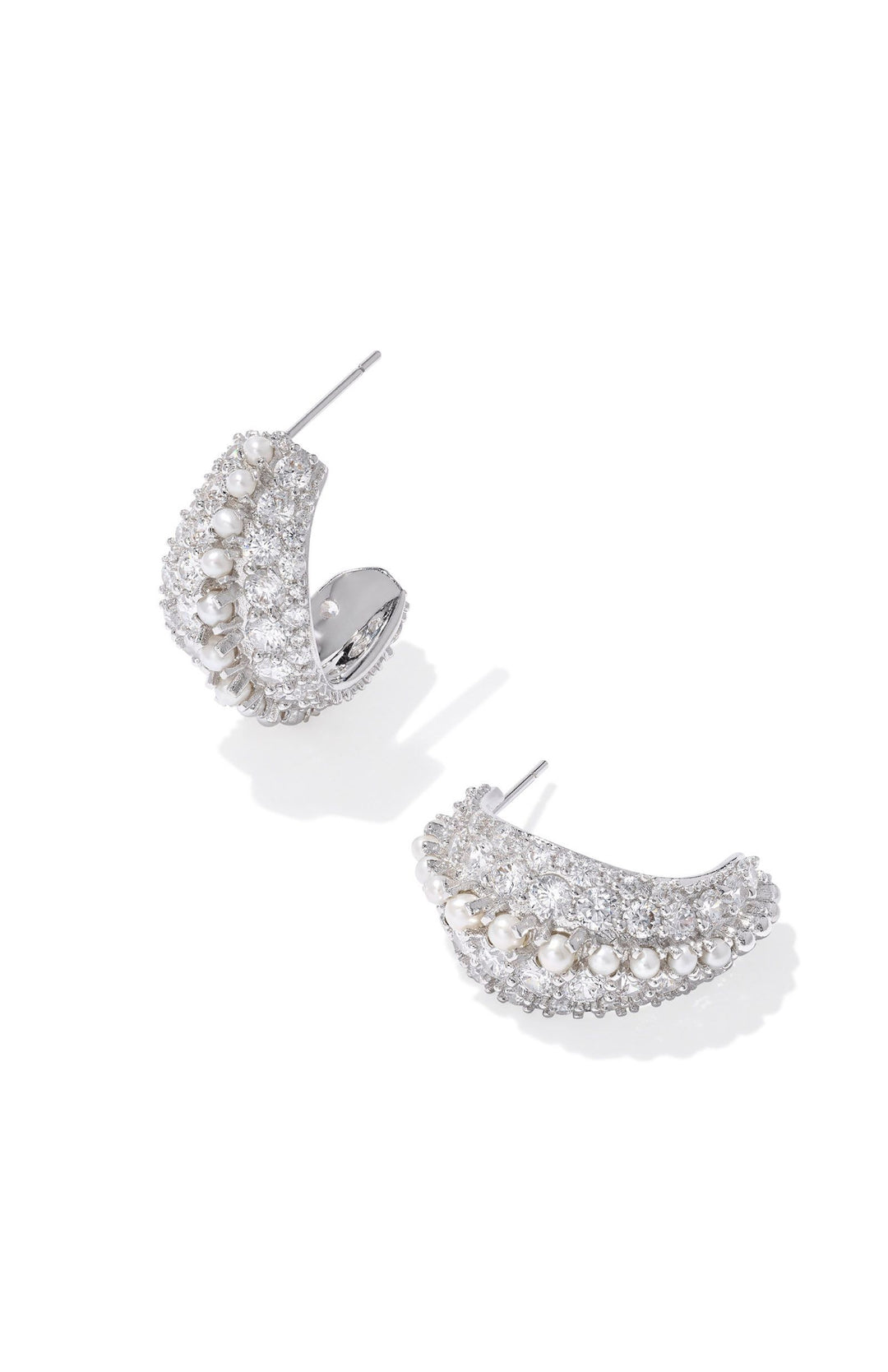 Kendra Scott: Krista Hoop Earrings in White Mix