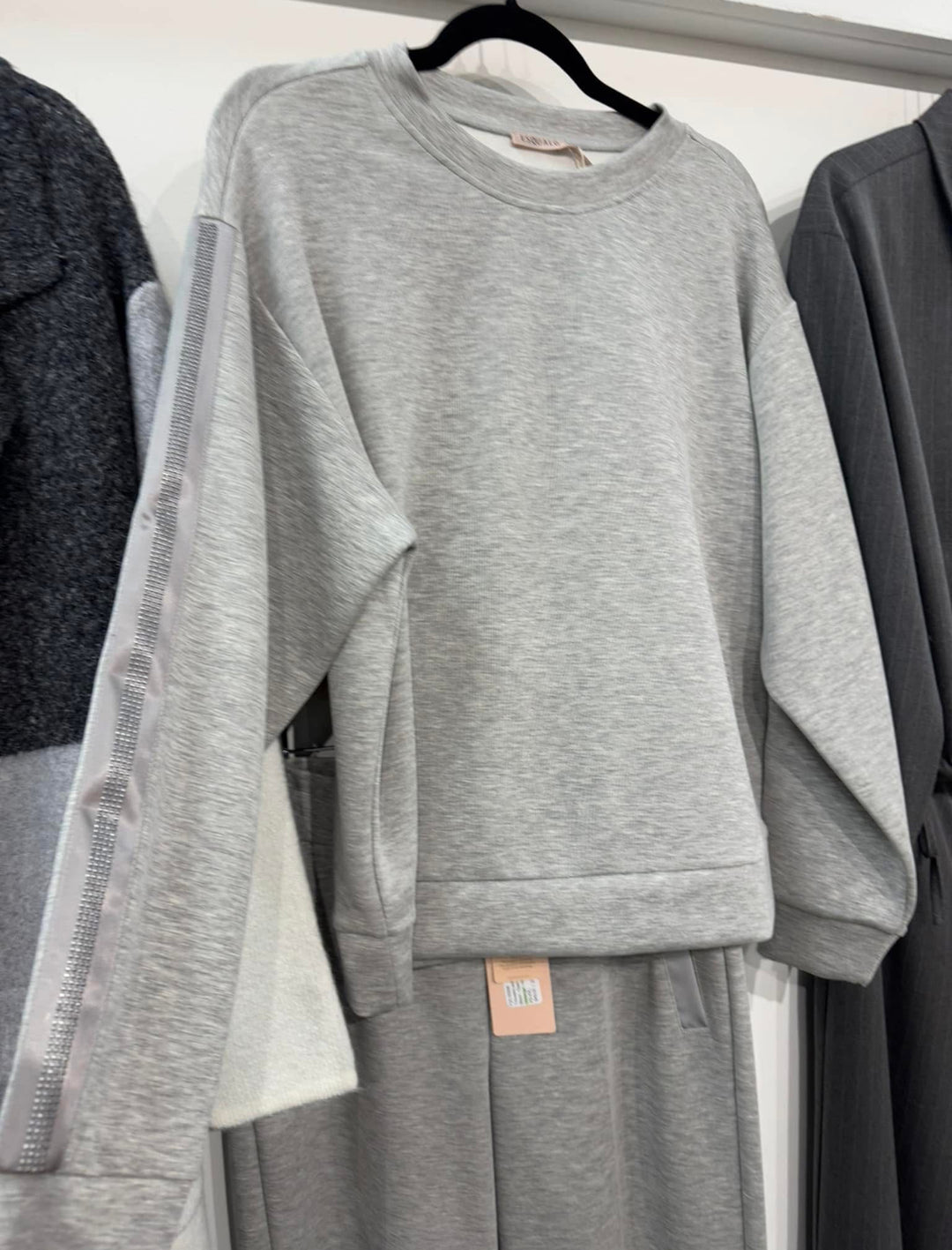 Esqualo: Light Grey Modal with Rhinestone Trim (05504)