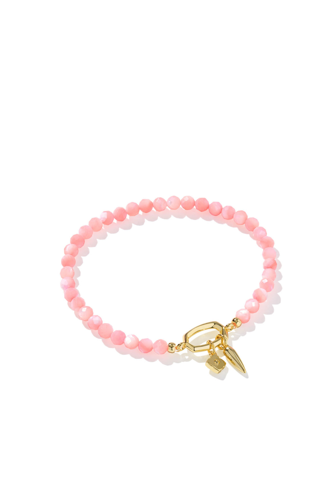 Kendra Scott: Sylvia Stretch Bracelet in Gold Pink Chalcedony