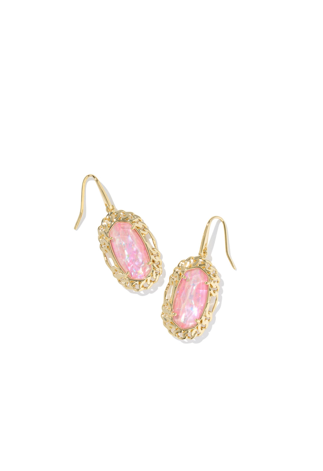Kendra Scott: Dani Figaro Drop Earrings in Gold Pink Iridescent MOP