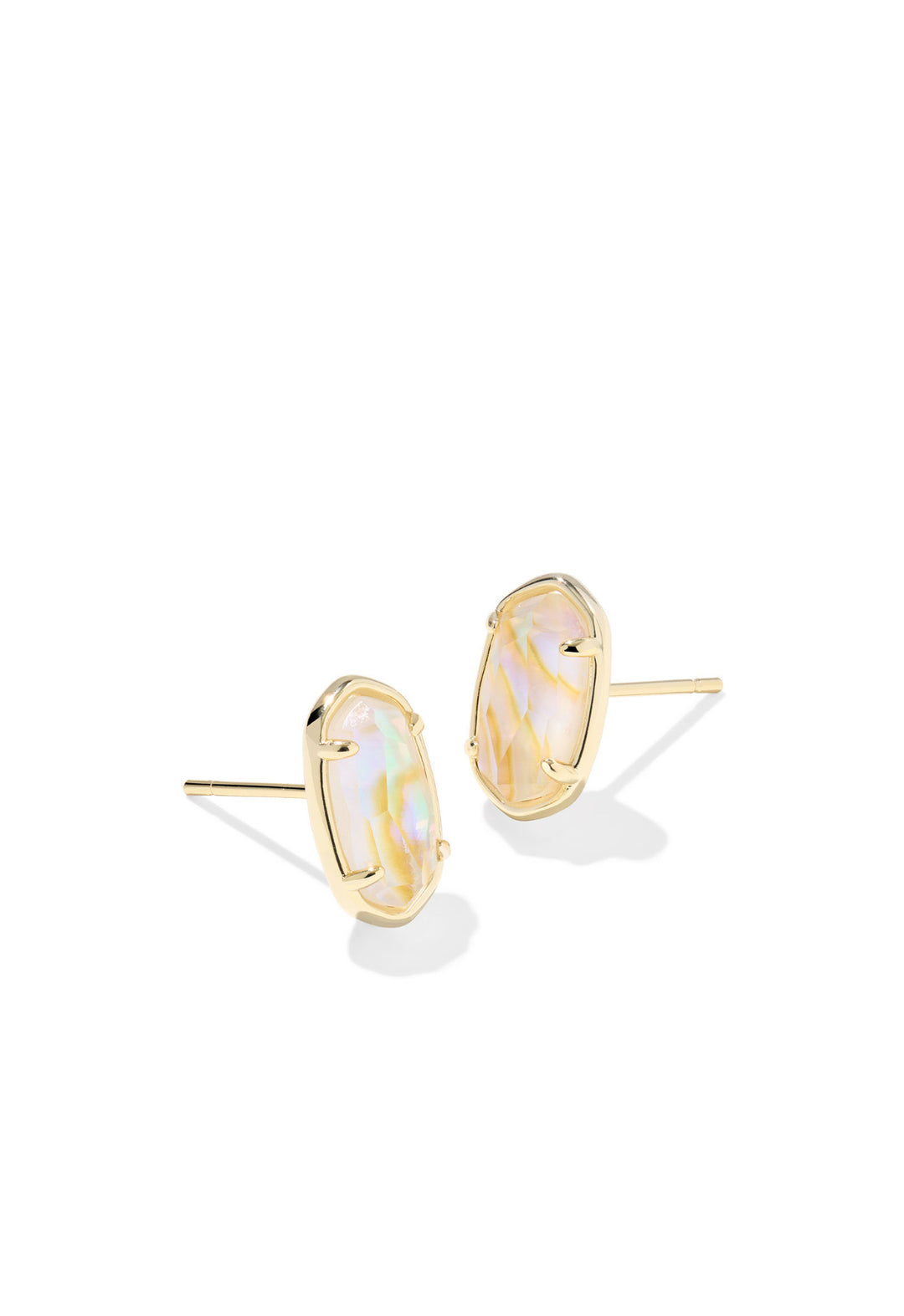 Kendra Scott: Grayson Stone Stud Earrings in Gold Iridescent Abalone