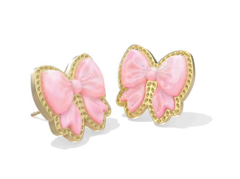 Kendra Scott: Haley Bow Stud Earrings in Gold Blush
