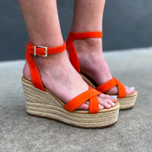Load image into Gallery viewer, Vince Camuto: Fettana Wedge in Sunset Orange

