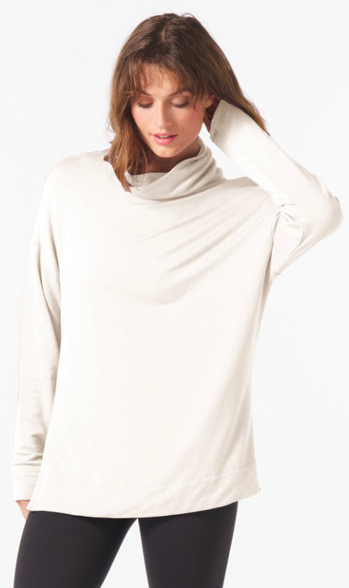 Glyder: Scarf Neck Tunic in Oatmilk