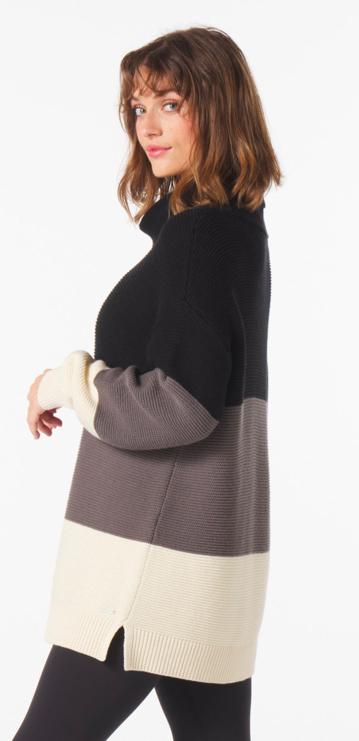 Glyder: Aspen Sweater in Black, Carbon, and Oatmilk