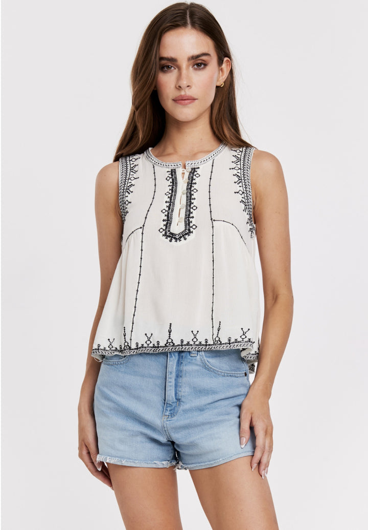 Another Love: Kit Tank in Cream/Black