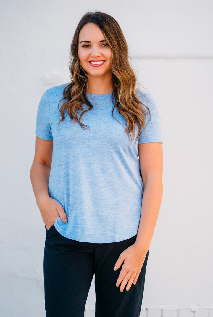 Skechers: Athletic Top in White and Lavender TS105