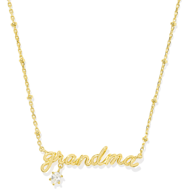 Kendra Scott: GRANDMA Crystal Short Pendant Necklace in Gold