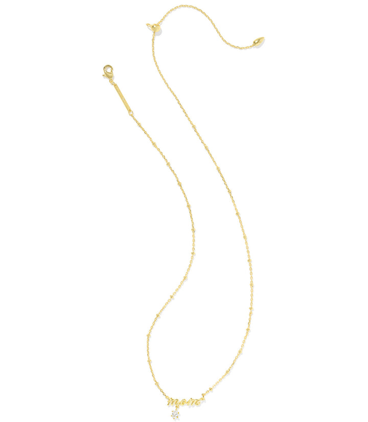 Kendra Scott: MOM Crystal Short Pendant Necklace in Gold