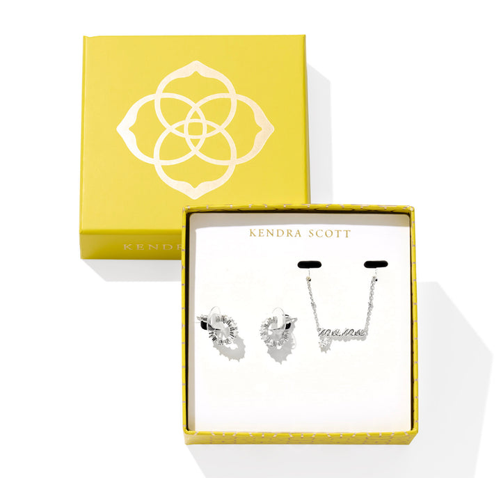 Kendra Scott: Mama Necklace and Cailin Earring Gift Set in Silver