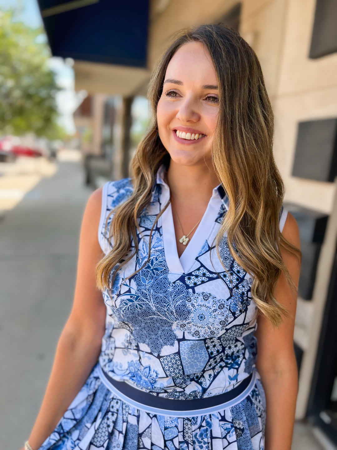 Johnny Was: Bee Active Basic Polo Tank in Moonlight Glass