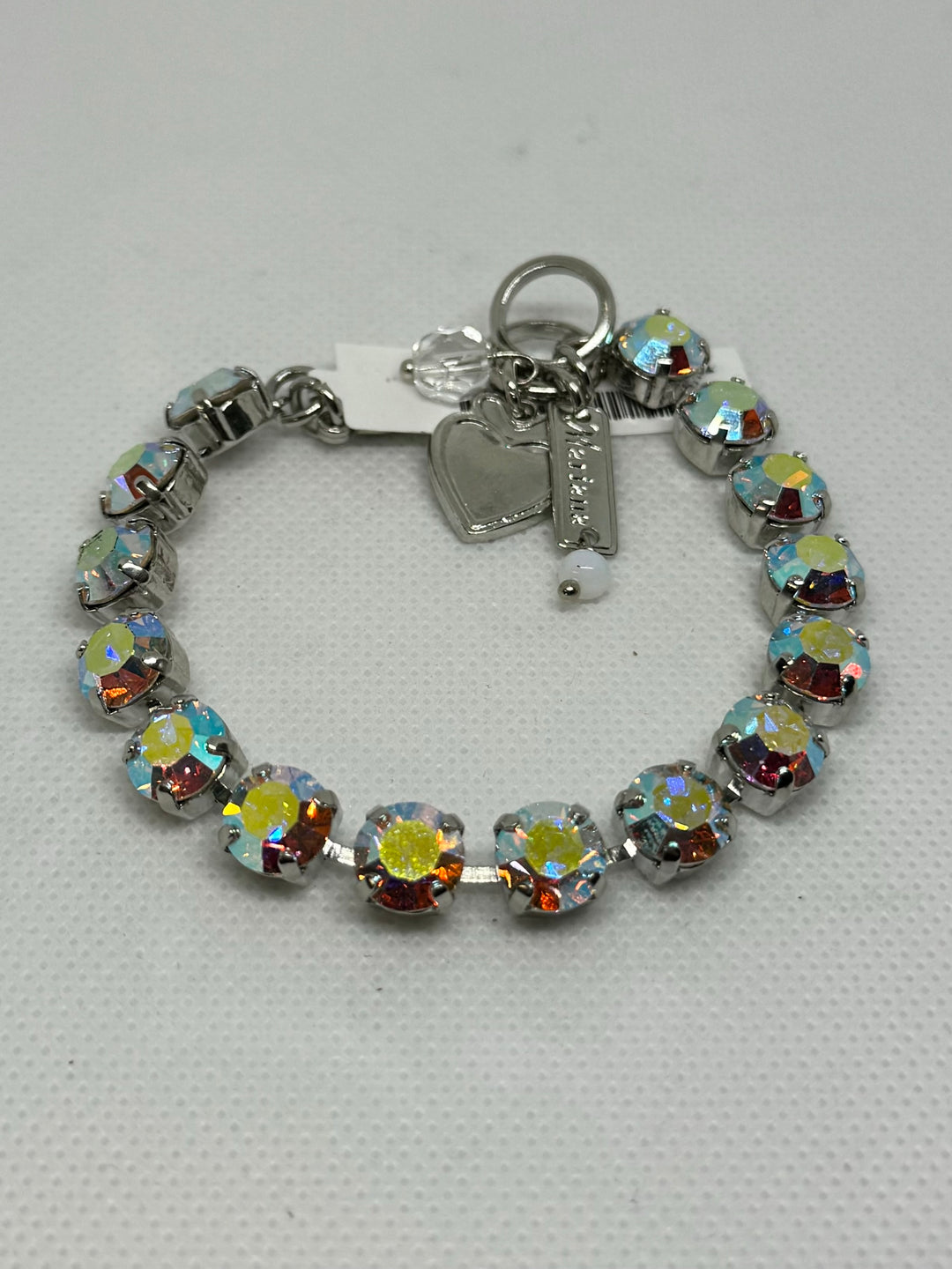 Mariana: Silver Everyday Bracelet in "Clear Aurora Borealis"