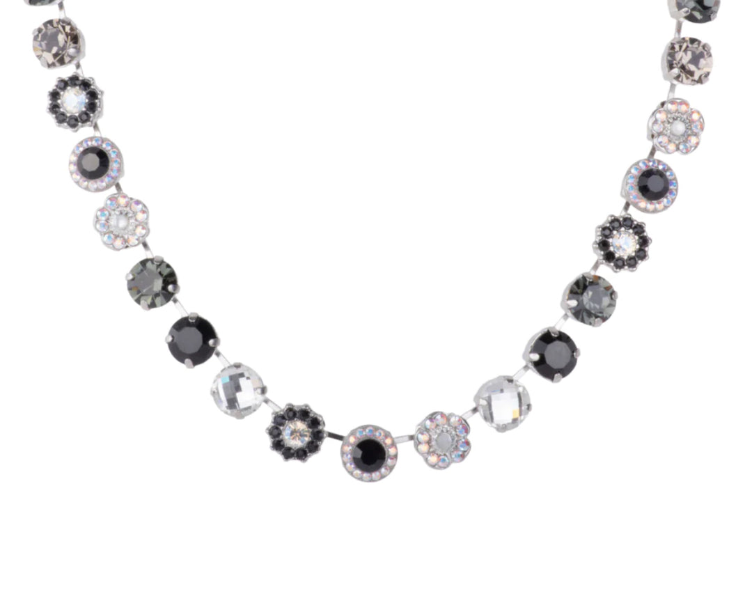 Mariana: Large Rosette Necklace in "Obsidian Shores"
