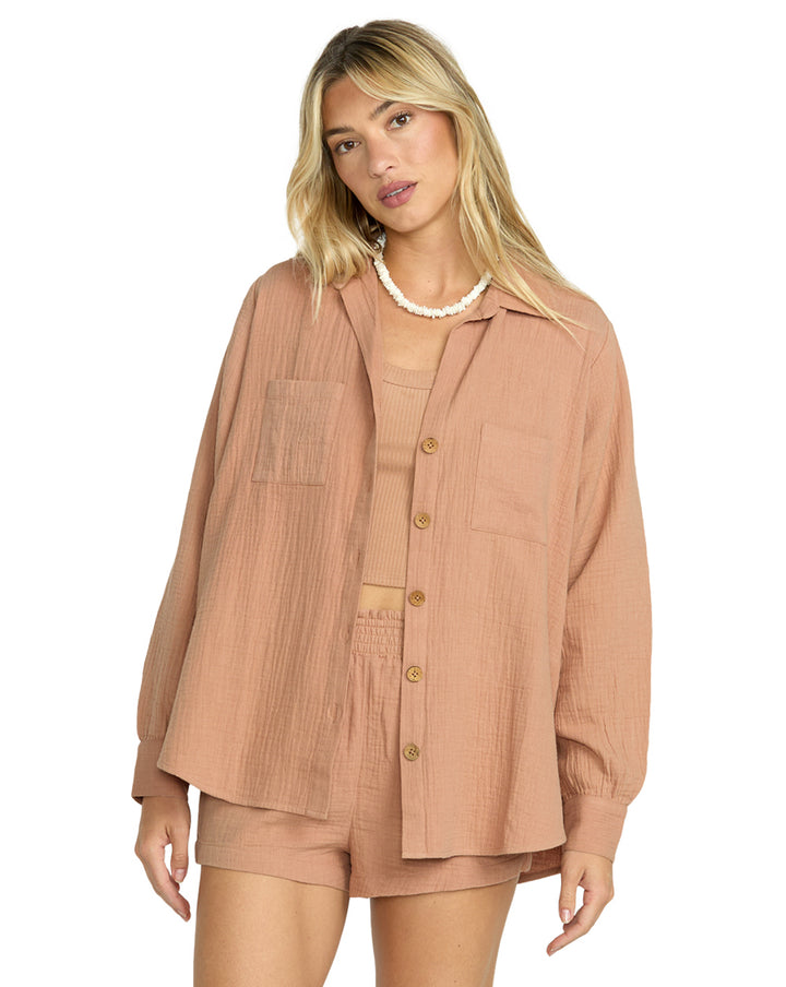 Billabong: Sweet Swell Long Sleeve in Rinse Blue