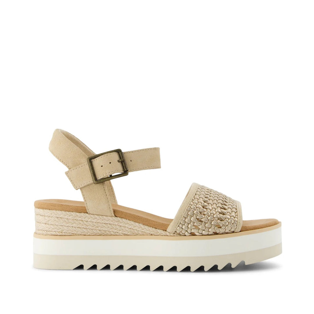 Toms: Diana Sandals in Champagne Gold Metallic Weave