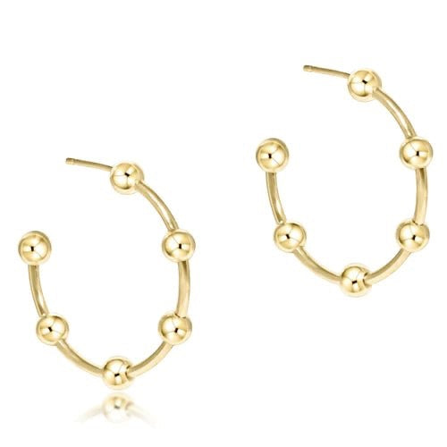 Enewton: Beaded Simplicity 1" Post Hoop Gold Earrings