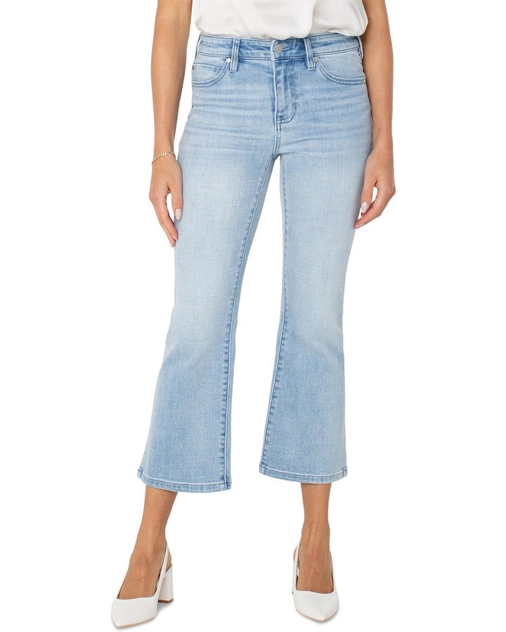 Liverpool: Hannah Cropped Flare Slit Hem in Clarkdale