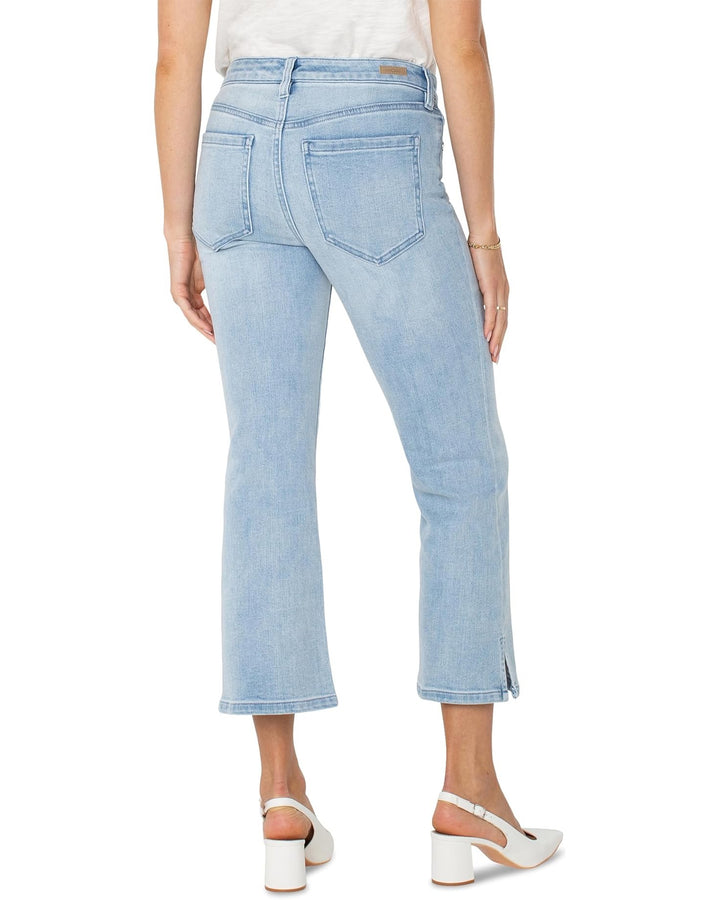 Liverpool: Hannah Cropped Flare Slit Hem in Clarkdale