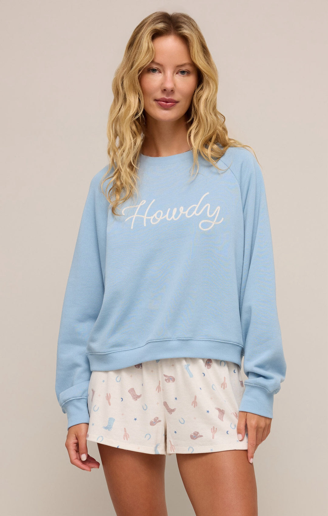 Z Supply: Howdy Sweatshirt in Coastal Blue