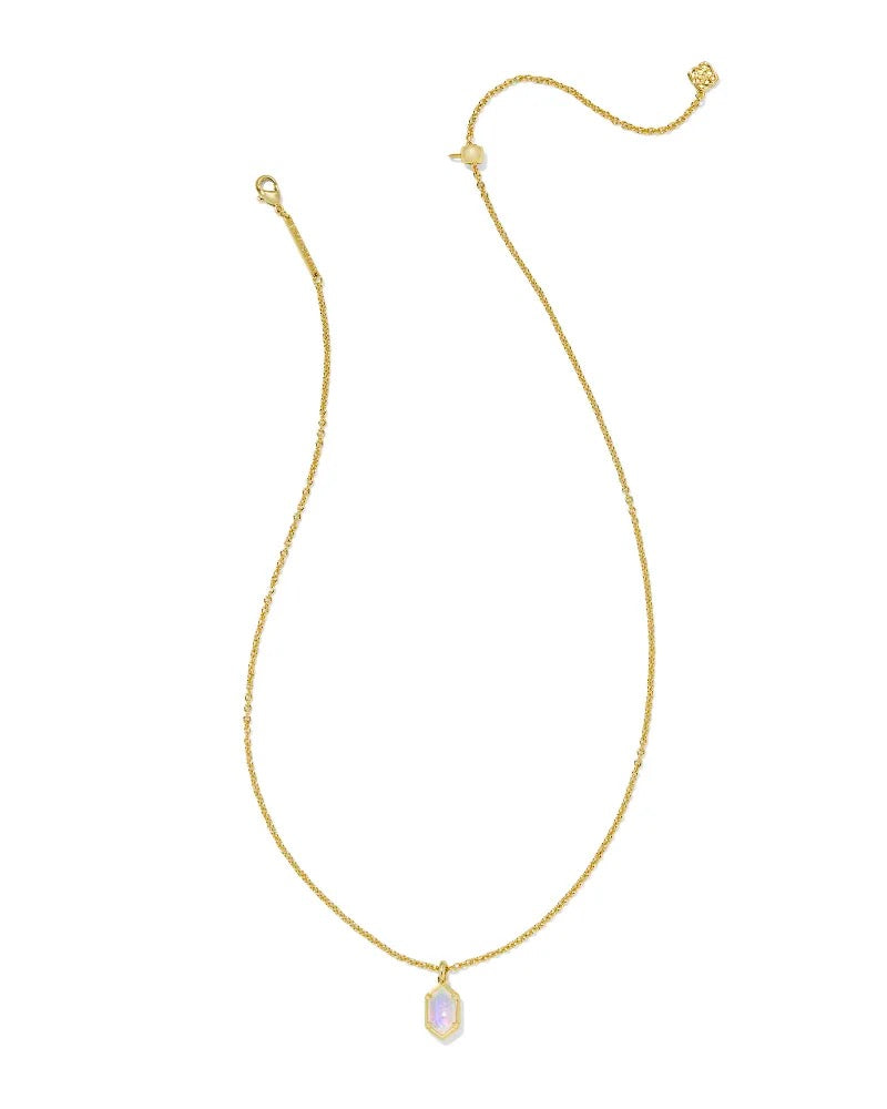 Kendra Scott: Hallie Short Pendant Necklace in Gold Opalite Illusion