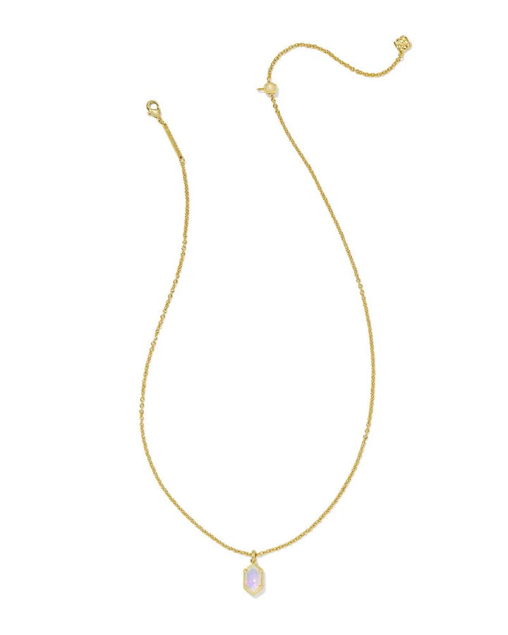 Kendra Scott: Hallie Short Pendant Necklace in Gold Opalite Illusion