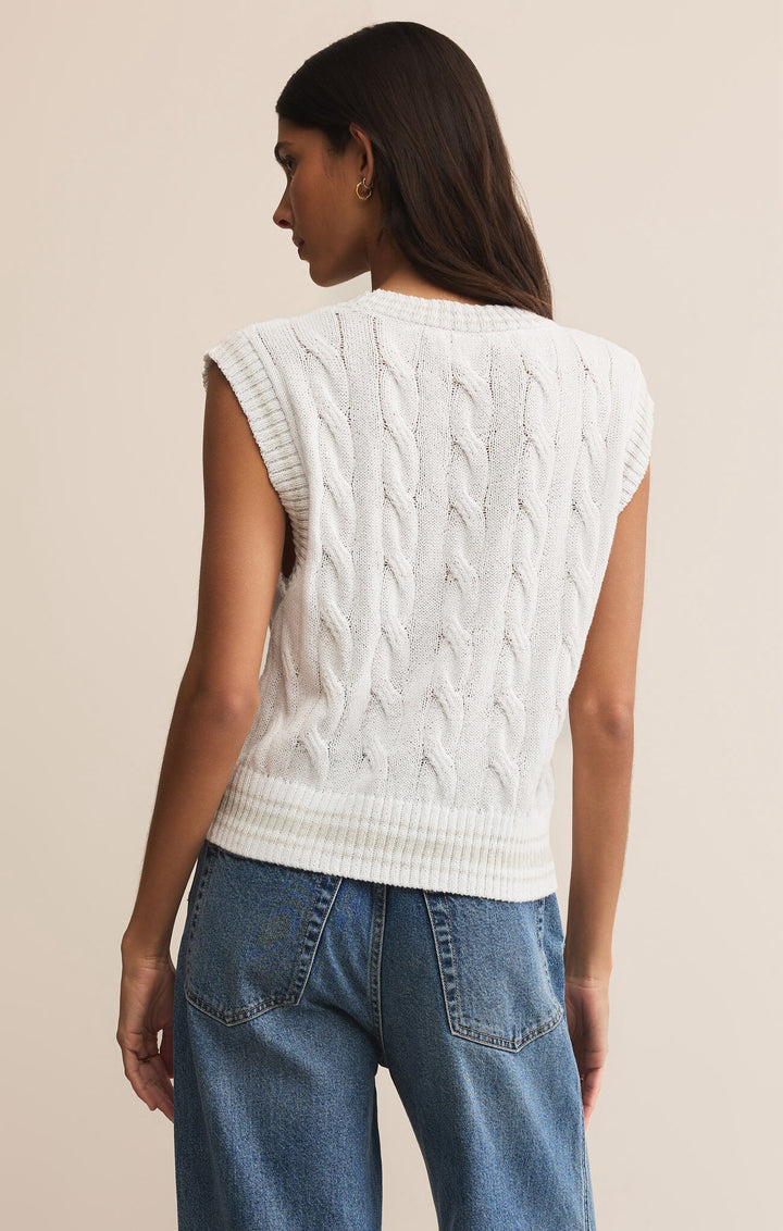 Z Supply: Fairway Knit Vest in White