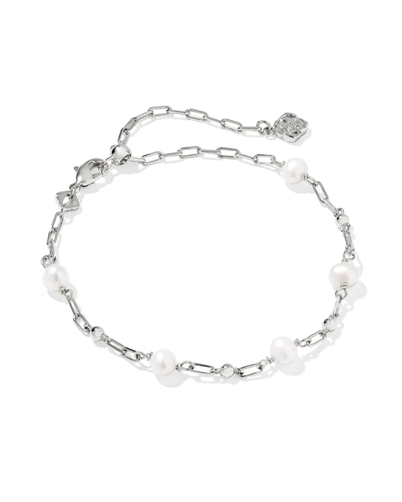 Kendra Scott: Ashton Chain Bracelet in Freshwater Cultured Pearl in Silver