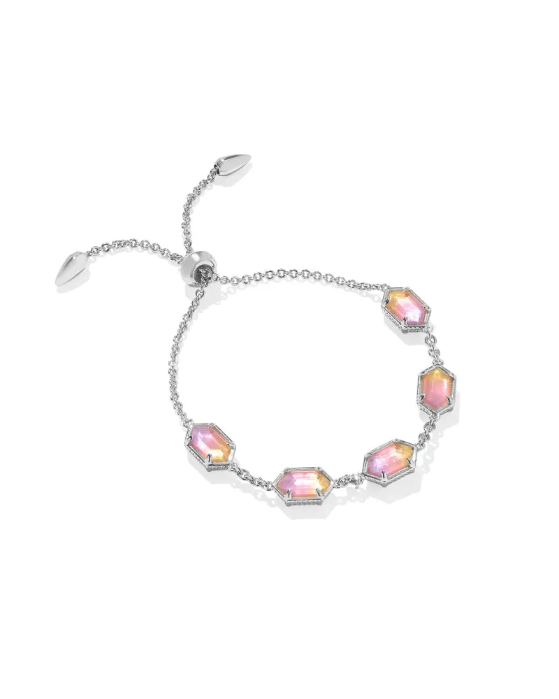 Kendra Scott: Hallie Delicate Chain Bracelet in Silver Sunrise Watercolor Illusion