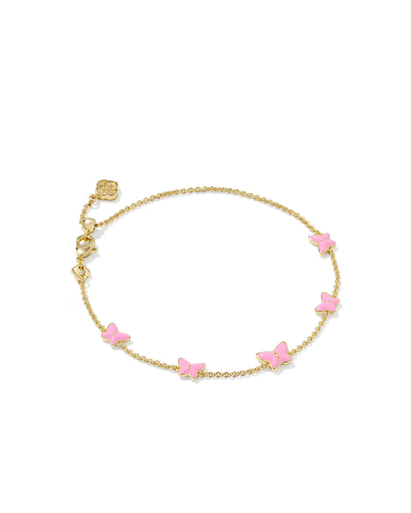 Kendra Scott: Lillia Butterfly Enamel Delicate Chain Bracelet in Gold