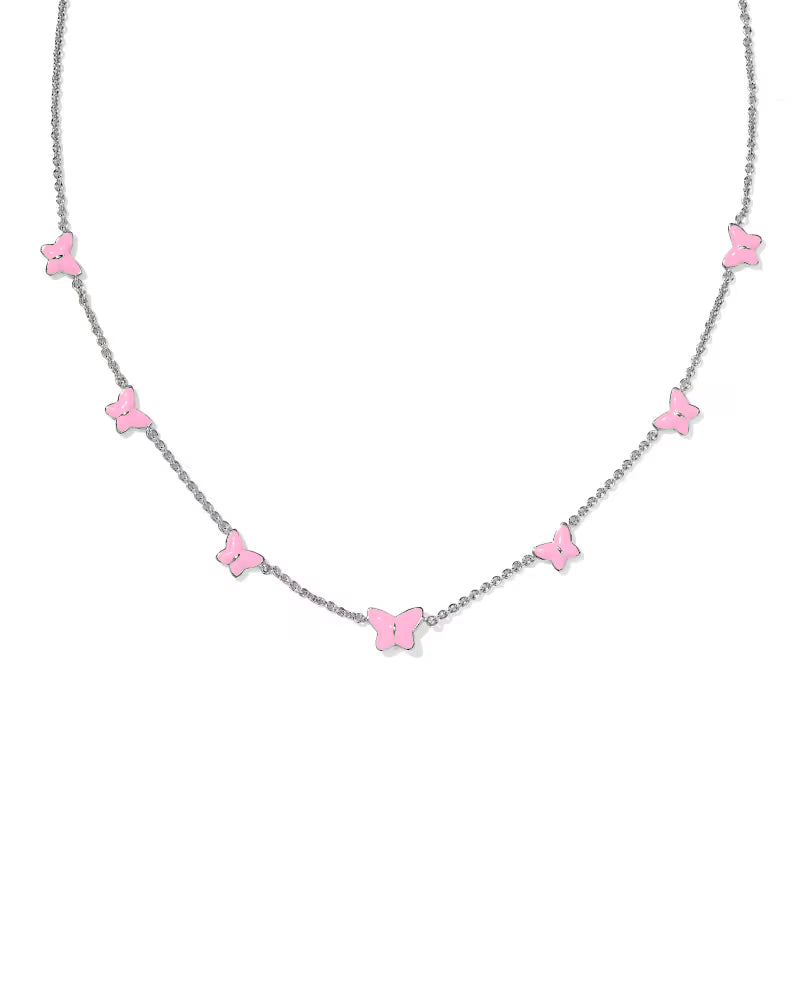 Kendra Scott: Lillia Butterfly Enamel Strand Necklace in Silver