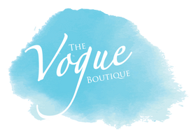 Trasparent blue logo for The Vogue Boutique