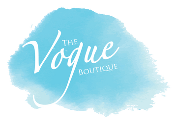 Trasparent blue logo for The Vogue Boutique