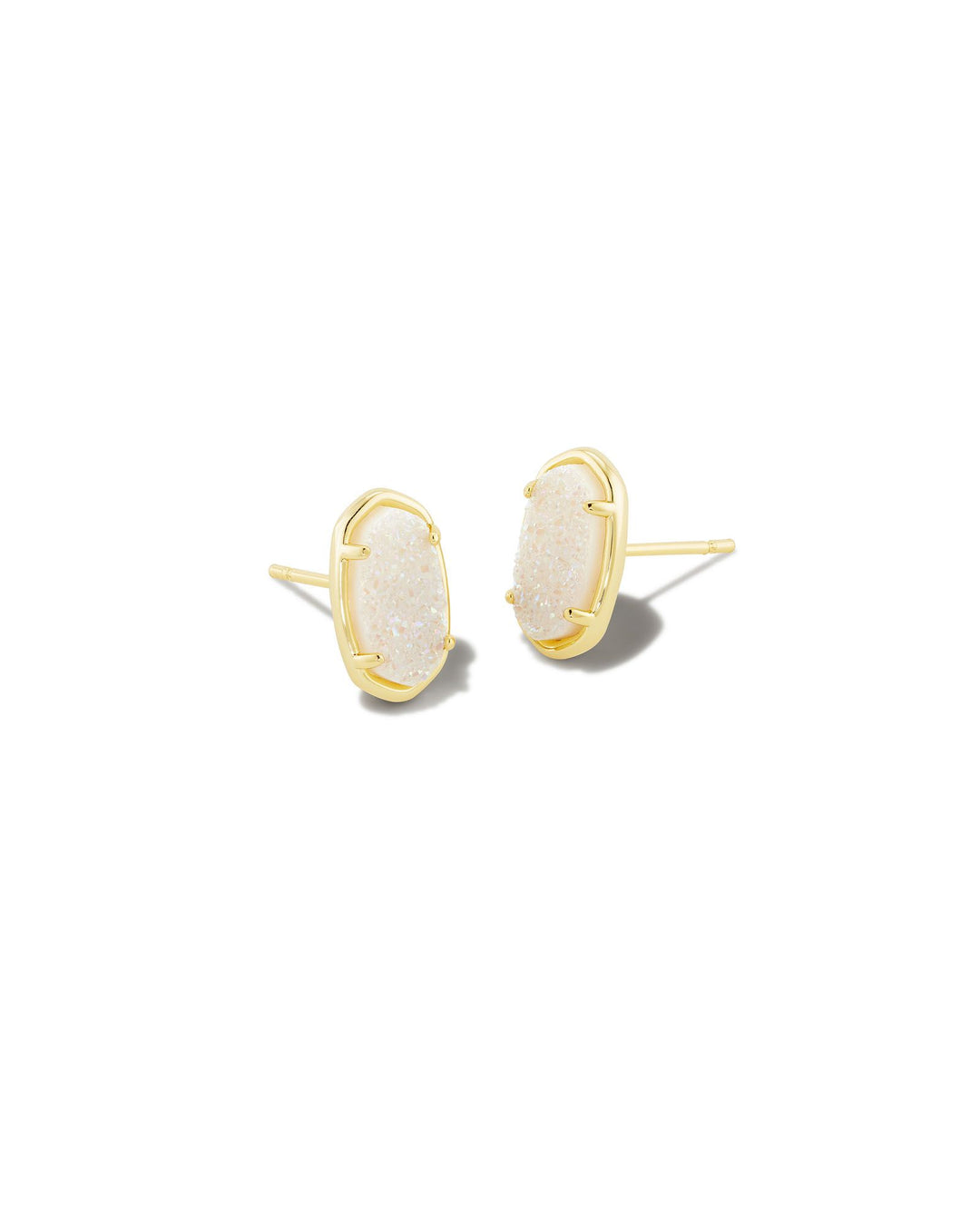 Kendra Scott: Grayson Gold Stud Earrings in Iridescent Drusy